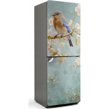 Fototapeta Designová Samolepka Samolepicí na Lednici Pták na větvi s květy