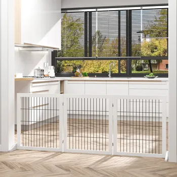 Dětská zábrana Volně stojící psí zábrana 185x36x71 cm | bílá