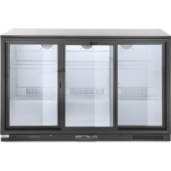 Lednice Barová chladnička s 3 posuvnými dveřmi Arktic, 308 l, černá, 1350 x 520 x (V) 865 mm