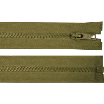Zip Kostěný zip No 5 délka 65 cm bundový, malé, 298 zelená khaki tmavá