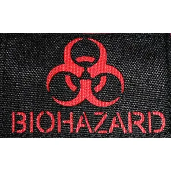 Nášivka Nášivka Laser Cut - Biohazard 8x5cm - červená
