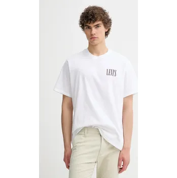 Pánské tričko Bavlněné tričko Levi's SS RELAXED FIT TEE pánské, bílá barva, s potiskem, 16143 16143.1996 00X, vel. XXL