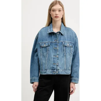 Dámská casual bunda Džínová bunda Hugo Blue Lou_B modrá barva, přechodná, oversize, 50541559 55J, vel. S