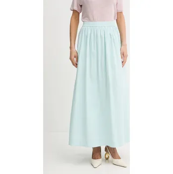 Dámská sukně Bavlněná sukně BOSS Orange tyrkysová barva, maxi, áčková, 50543982 60A, vel. L