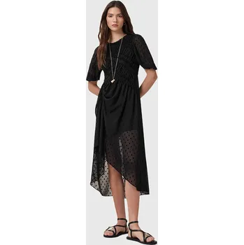 Dámské šaty Šaty AllSaints SERENE černá barva, midi, W117DC 99X, vel. 36