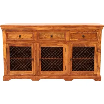 Komoda Indický nábytek - Komoda 160x90x45 Jali z indického masivu palisandr Světle medová