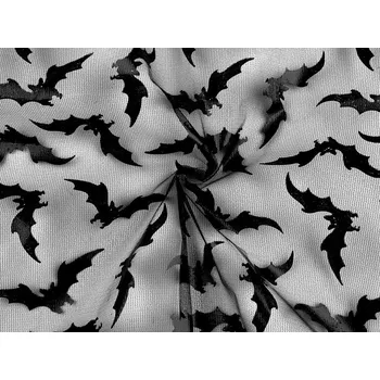 Úplet šifonový netopýr METRÁŽ - 3 černá