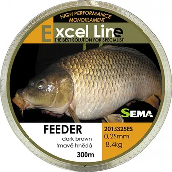 Sema Vlasec Excel Line Feeder 300m/0,22mm - 6,1kg/Tmavě Hnědá