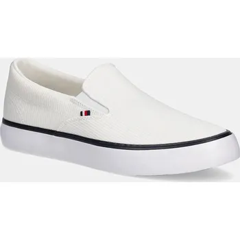 Pánské tenisky Tenisky Tommy Hilfiger TH HI VULC CORE LOW II SLIPON bílá barva, FM0FM05514 00X, EUR 43