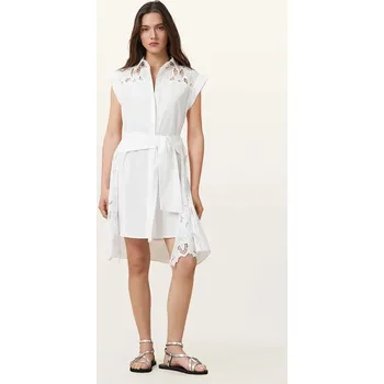 Dámské šaty Bavlněné šaty AllSaints ZOLA bílá barva, mini, W129DC 00X, vel. 40