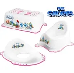 Maltex Set The Smurfs Nočník + Sedátko + Stupátko - bílá/růžová