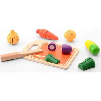 Dřevěná hračka Sada se zeleninou desek Joueco 80073
