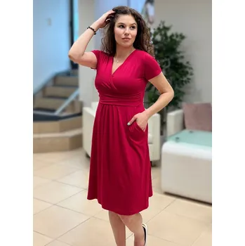 Těhotenské šaty Mama L'amour Těhotenské a kojící šaty s kapsami Chelsea magenta Velikost: M