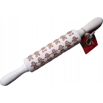 Váleček na těsto Gravírovaný váleček na těsto perníkový panáček 33 x 4 cm VÁNOCE s gravírováním