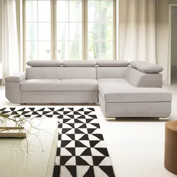 Sedací souprava Sedací souprava LARS I | 264x215 cm | rozkládací + úložný prostor | AKCE | světle šedá 80