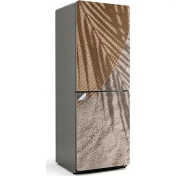 Fototapeta Ochranná Dekorativní Nálepka na Lednici Výtisk Stín palmy na písku