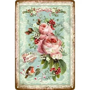 Plechová cedule Plechová retro cedule | zahradní dekorace - 30 , 20 x 30 cm