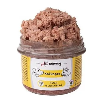 Krmivo pro psa All Animals kočkopes sklo Kuře ve vlastní šťávě 200g