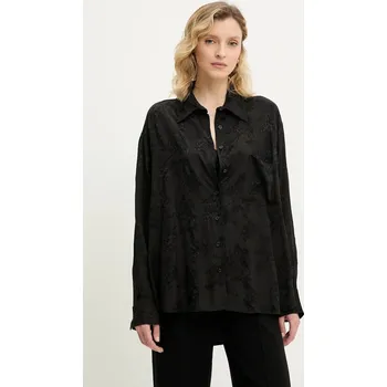 Dámská košile Košile Answear.LAB dámská, černá barva, relaxed, s klasickým límcem b9388.ios 99X, vel. S/M