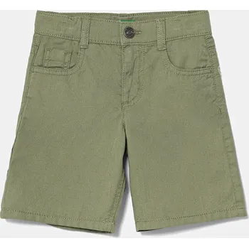Dětské bavlněné šortky United Colors of Benetton 47RGG901Y.P.Seasonal zelená 78X, vel. 90