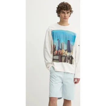 Pánské tričko Bavlněné tričko s dlouhým rukávem HUGO 50539003 bílá 00X, vel. XL