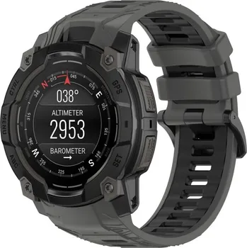 VSECHNONAMOBIL 107891 SPORTY Vyměnitelný silikonový řemínek Garmin Instinct 3 45mm GRAY BLACK