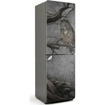 Fototapeta Foto Nálepka Dekorativní Samolepicí na Lednici Sova na větvi v lese