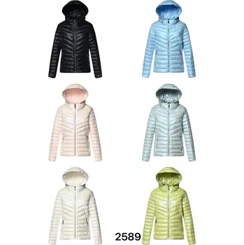 Dámský kabát Jarní bunda krátká lesk FLY 2589 barva: modrá světlá, velikost: XXL