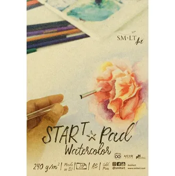Umělecký papír SM.LT Akvarelový papír v bloku - SM•LT STAR T Pad Watercolor A5, 240g, 20 listů