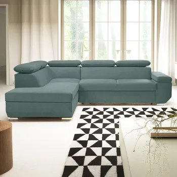 Sedací souprava Sedací souprava LARS I | 215x264 cm | rozkládací + úložný prostor | AKCE | zelenomodrá 72