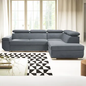 Obývací pokoj Sedací souprava LARS I | 264x215 cm | rozkládací + úložný prostor | AKCE | šedá 92