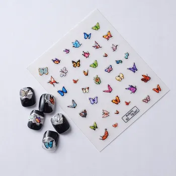 Samolepky na nehty 3D Samolepicí Vystouplé Vzory MOTÝLCI