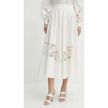 Dámská sukně Bavlněná sukně Twinset béžová barva, maxi, áčková, 251TT2332 01X, vel. 38