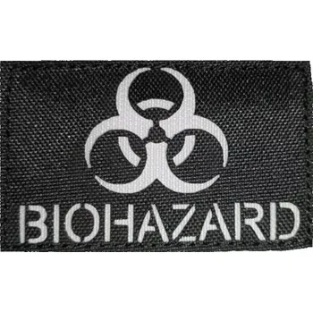 Nášivka Nášivka Laser Cut - Biohazard 8x5cm - šedá