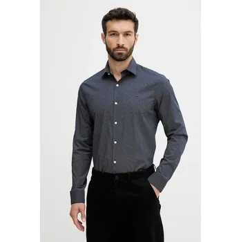Pánská košile Košile Calvin Klein pánská, tmavomodrá barva, slim, s klasickým límcem, LV019EU005 59X, vel. 42