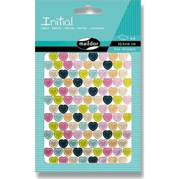 samolepka Samolepky Maildor Initial - Metalická srdíčka