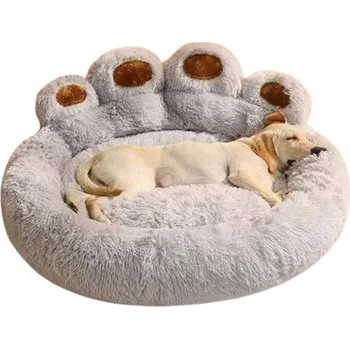 Pelíšek pro psa PELÍŠEK MĚKKÉ CHLUPATÉ TLAPKY PRO PSA KOČKU POTAH PLYŠOVÉ L 70 cm