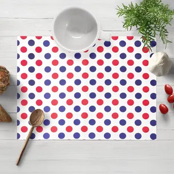 prostírání Bavlněné prostírání na stůl Sandra SA-242 Červené a modré puntíky 30x40 cm
