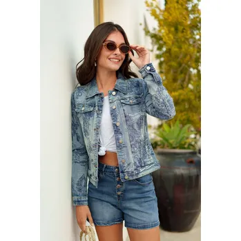 Dámská casual bunda Bunda Jeans vzor Onado DC354N barva: modrá džínová, velikost: M