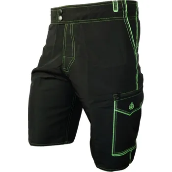 Cyklistické oblečení HAVEN Cyklistické kalhoty krátké bez laclu - COMPETITOR - černá/zelená S