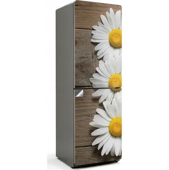 Fototapeta Umělecká Samolepka Fólie Dekorativní na Ledničku Květiny na Dřevěném Pozadí