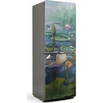 Fototapeta Samolepka/Fólie na lednici s technologií Easy Stick - Lilie na jezeru