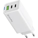 COLORWAY 2x USB-C, 1x USB-A síťová nabíječka GaN PD PPS 65W Bílá
