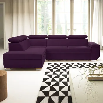 Sedací souprava Sedací souprava LARS I | 215x264 cm | rozkládací + úložný prostor | AKCE | tmavě fialová 59