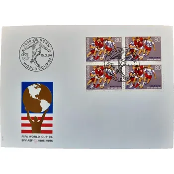 Sběratelství Švýcarsko FDC 1524 4blok, fotbal, MS r. 1994