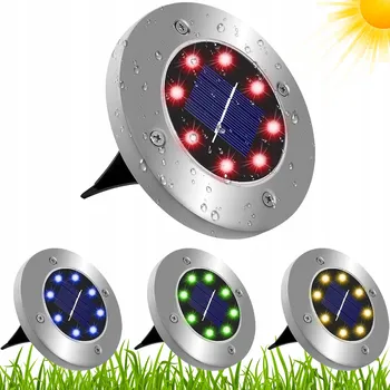 Venkovní osvětlení SOLÁRNÍ ZAHRADNÍ LAMPA ZAPICHOVACÍ NÁJEZDOVÉ SVĚTLO RGB LED DISK X 1