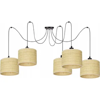 Závěsné svítidlo Moonlight Spider s 5 světelnými body, 20 cm, béžovo-černé