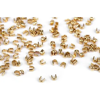 Zip Koncovka na spirálový a kovový zip No 3; 5; 8; 10 horní, malé, 2 (3 mm) zlatá světlá