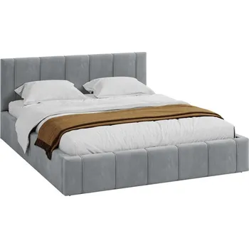 Postel Čalouněná postel 140x200 cm EMMA Šedá s roštem