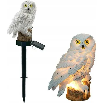 Venkovní osvětlení Solární lampa zapichovací sova bílá 45 cm 1 ks